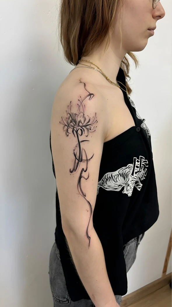 Tatouage guerrier samouraï par Alexandra - Lemon Tattoo Castelnau-le-Lez