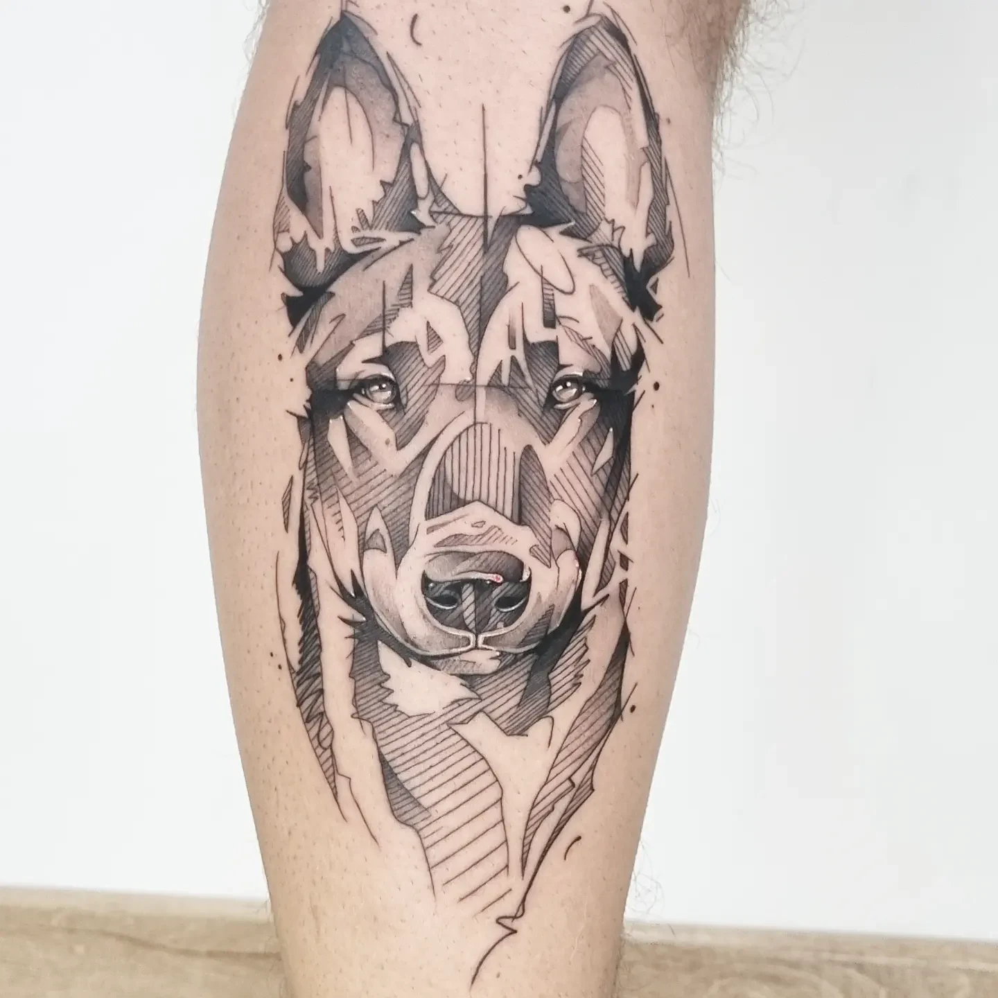 Tatouage sketch aquarelle par Vincent - Lemon Tattoo Castelnau-le-Lez